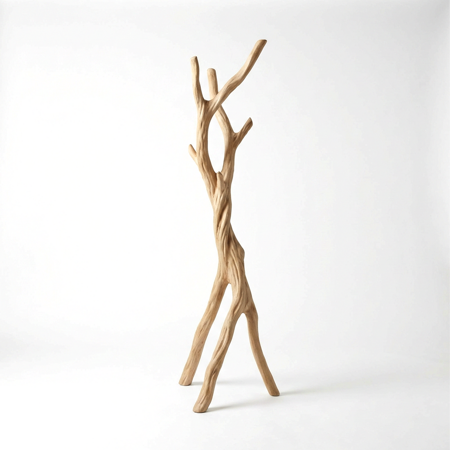 Branch Coat Rack – Natural Wood Floor Standing Clothes & Hat Stand, Sculptural Tree Design Entryway Organizer